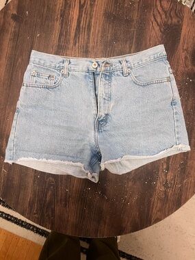 LONDONJEAN Light Blue High-Rise Denim Shorts